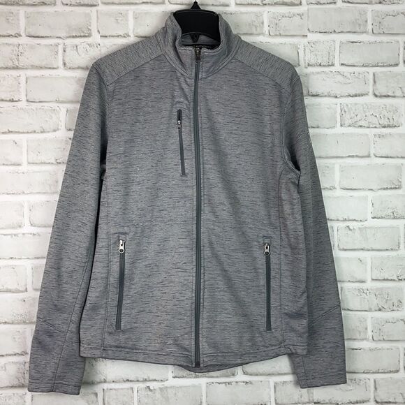 Port Authority® Digi Stripe Fleece Men's Jacket Gray Size Medium - Picture 3 of 8